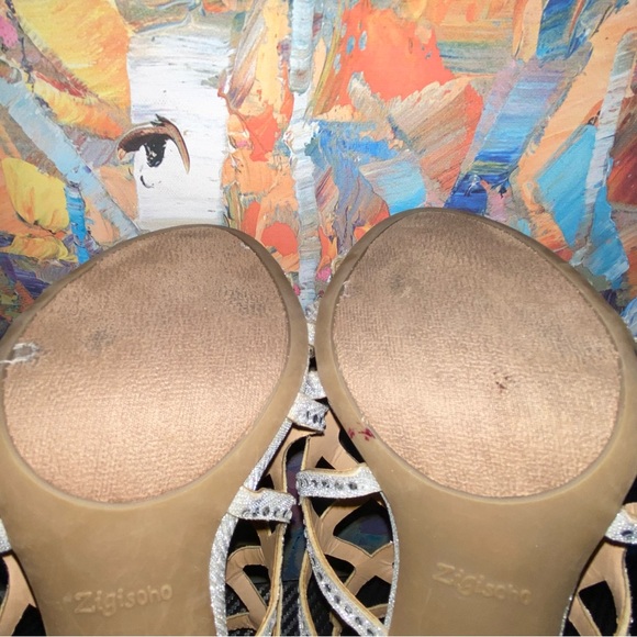 Zigi Soho Women Size 7 Daliyah Open Toe Dress Sandals- Silver - Picture 3 of 9